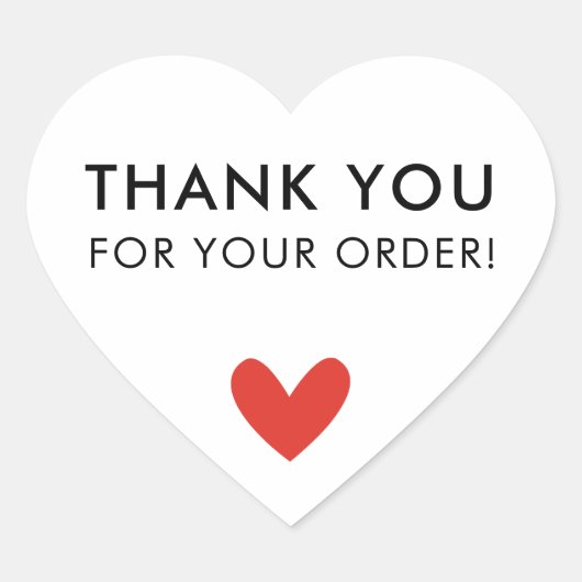 BESTELLPAKETE DANKEN SIE niedliches Herz Herz-Aufkleber (Vorderseite)
