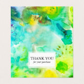 Bestellung Danke, dass Sie Aquarellfarben grün gek Visitenkarten (Außenseite Aufgefaltet)