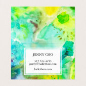 Bestellung Danke, dass Sie Aquarellfarben grün gek Visitenkarten (Innenseite Aufgefaltet)