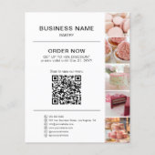 Bestellung der Bäckerei QR Code Rabatt Foto Weiß Flyer (Vorne)