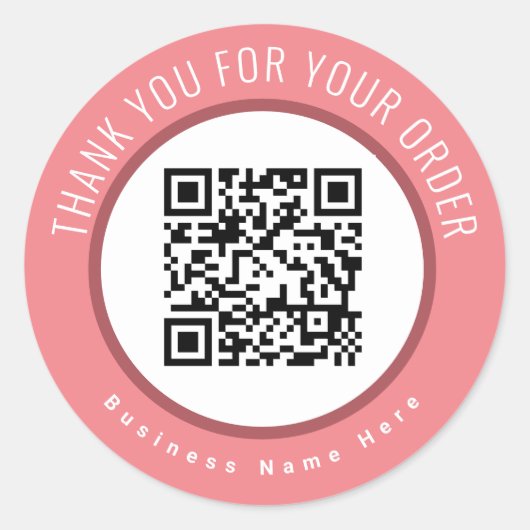 Bestellung der QR-Code-Website Runder Aufkleber (Vorderseite)