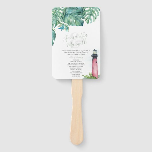 Bestellung des Leuchtturms für Hochzeiten Hand Fan Fächer (Vorderseite)