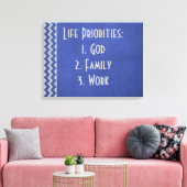 Bestellung "God Family Work" Leinwanddruck (Insitu (Wohnzimmer))