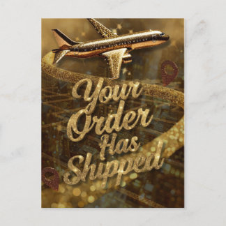 Bestellung Versendet Gold Glitter Glam Ankündigung