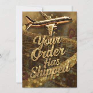 Bestellung Versendet Gold Glitter Glam Ankündigung