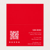 Bestellung Vielen Dank Custom Script Red White gek Visitenkarten (Innenseite Aufgefaltet)