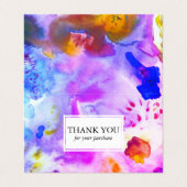 Bestellung Vielen Dank, dass Sie Aquarell farbig u Visitenkarten (Außenseite Aufgefaltet)