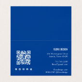 Bestellung Vielen Dank Script Blue Social Icons QR Visitenkarten (Innenseite Aufgefaltet)