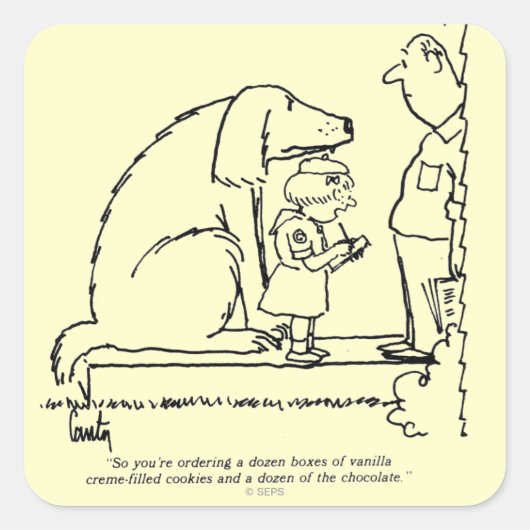 Bestellung von Cookies Quadratischer Aufkleber (Vorderseite)
