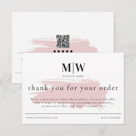 Bestellverpackung Einsatz Pink Monogramm Info Dankeskarte