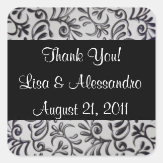 Besten Dank Ihnen bevorzugen Tagname und Datum Quadratischer Aufkleber