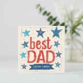 Besten Vater personalisieren Feiertagskarte (Stehend Vorderseite)