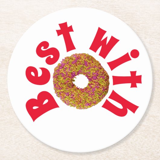 Bestens mit Donut/Donut Runder Pappuntersetzer (Vorderseite)