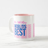 Bester 3. Klasse Lehrer Blue Pink Zweifarbige Tasse (Vorderseite Links)