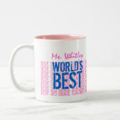 Bester 3. Klasse Lehrer Blue Pink Zweifarbige Tasse (Links)