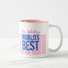 Bester 3. Klasse Lehrer Blue Pink Zweifarbige Tasse