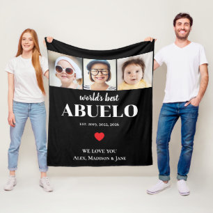 Bester Abuelo der Welt Wir lieben dich 3 Kinder Fo Fleecedecke