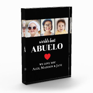 Bester Abuelo der Welt Wir lieben dich 3 Kinder Fo Fotoblock