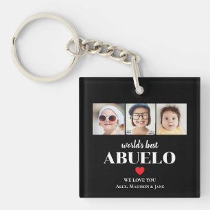 Bester Abuelo der Welt Wir lieben dich 3 Kinder Fo Schlüsselanhänger