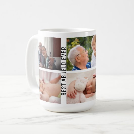 Bester Abuelo je 6 Foto Custom Collage Opa Kaffeetasse (Vorderseite Links)