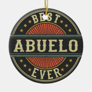 Bester Abuelo je Retro Vintager Spanischer Großvat Keramik Ornament