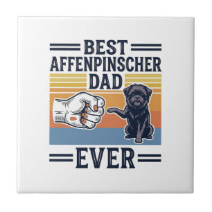 Bester Affenpinscher-Vater überhaupt Vintage-Hund- Fliese