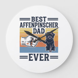 Bester Affenpinscher-Vater überhaupt Vintage-Hund- Große Wanduhr