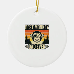 Bester Affenvater Aller Zeiten Vintage-Affenvater- Keramik Ornament