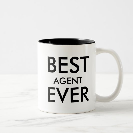 Bester Agent je | Office-Geschenk zum Personalisie Zweifarbige Tasse (Rechts)