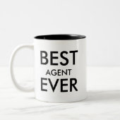 Bester Agent je | Office-Geschenk zum Personalisie Zweifarbige Tasse (Links)