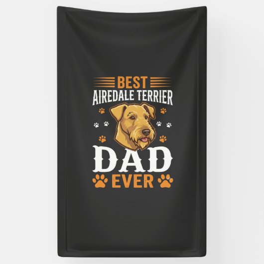 Bester Airedale Terrier Vater überhaupt Hundeliebh Banner (Vertikal)