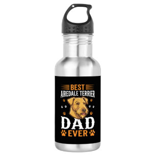 Bester Airedale-Terrier-Vater überhaupt Hundeliebh Edelstahlflasche