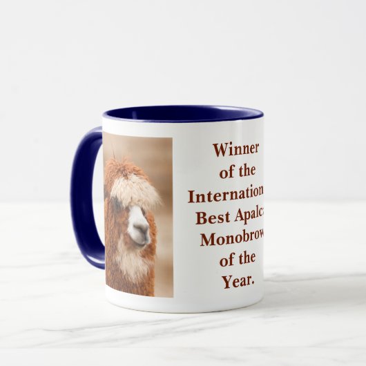 Bester Alpaka-Mono-Brauen Tasse (Vorderseite Links)
