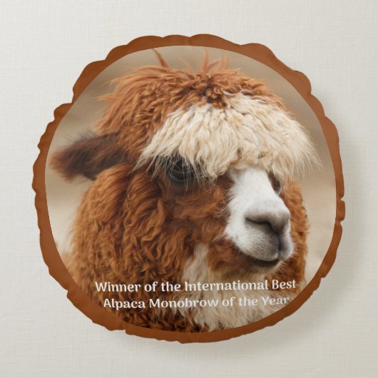 Bester Alpaka-Monobrow Rundes Kissen (Vorderseite)