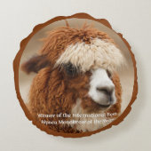 Bester Alpaka-Monobrow Rundes Kissen (Rückseite)