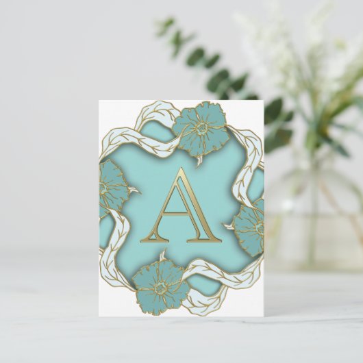 Bester Alphabet Letter Initial Monogram Background Postkarte (Stehend Vorderseite)