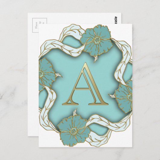 Bester Alphabet Letter Initial Monogram Background Postkarte (Vorne/Hinten)