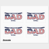Bester American Dad Ever Rechteckiger Aufkleber (Blatt)