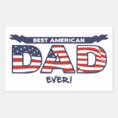 Bester American Dad Ever Rechteckiger Aufkleber (Vorderseite)