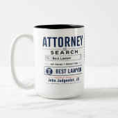 Bester Anwalt Geschenk Zweifarbige Tasse (Links)