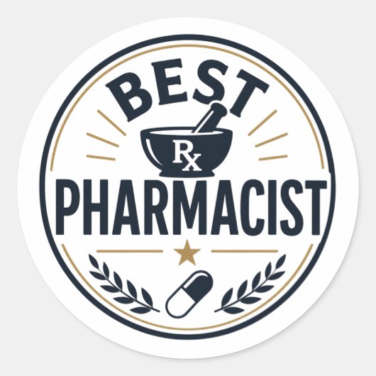 Bester Apotheker Runder Aufkleber (Vorderseite)