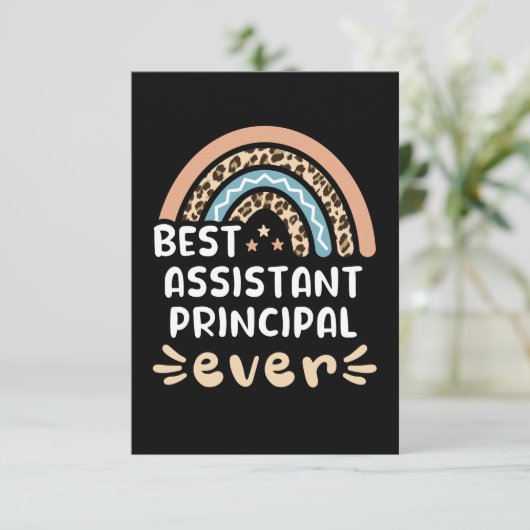 Bester Assistent je Leopard-Rainbow-Geschenk Karte (Stehend Vorderseite)