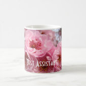 Bester Assistent! Kaffee Cup Geschenke Rosa Blüten Kaffeetasse (Mittel)