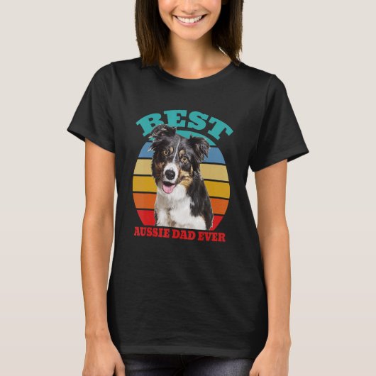 Bester Aussie Vater Ever Australian Shepherd Dog T-Shirt (Vorderseite)