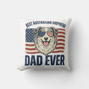 Bester Australian Shepherd Vater überhaupt Patriot Kissen
