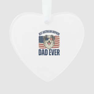 Bester Australian Shepherd Vater überhaupt Patriot Ornament