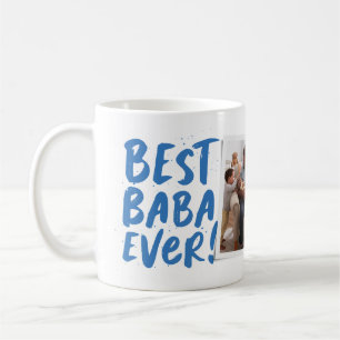 Bester Baba Ever moderner Fotoblauer Vatertag Kaffeetasse