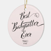 Bester Babysitter je moderne Kalligraphie Keramik Ornament (Links)