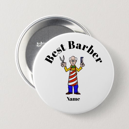 Bester Barber Button - Älterer Barber (Vorne & Hinten)