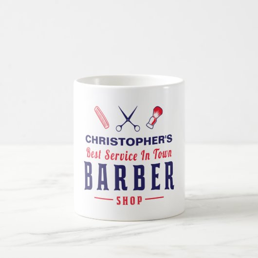Bester Barbier Retro Vintage Monogramm Kaffeetasse (Mittel)